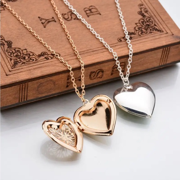Gold Filled Sterling Silver Heart Locket Necklace - Picture 2 of 2